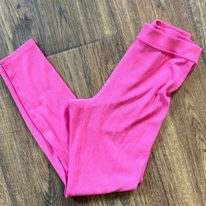Alo Yoga Bright Pink Ribbed Athletic Pants